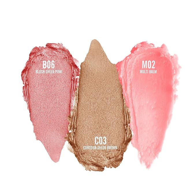 KIMUSE Multi Stick Trio Face Makeup, Cream Blush Stick for Cheeks & Lips, Contour Stick & Highlighter Makeup Sticks for All Skin