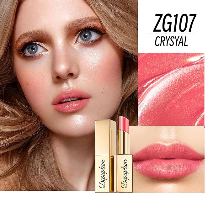 Pink Red Brown Lipstick Set for Women Shimmer Tinted Lip Balm Hydrating Moisturizing Lipstick Cruelty Free Lip Makeup, DM107/108/117