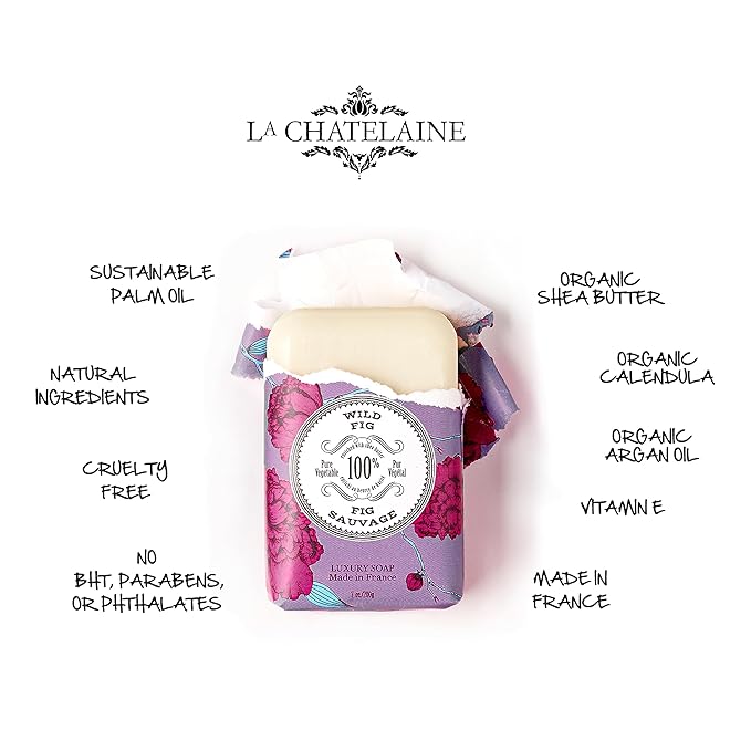 La Chatelaine Luxury Bar Soap | Natural Shea Formula | 7 oz (Gardenia, 7 oz)