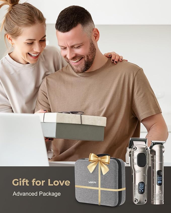 Hair Clippers for Men Professional, Cordless Hair Clippers for Hair Cutting, Mens Clippers and Trimmers Set, Electric Hair Trimmer for Men with Package Box (Silver)