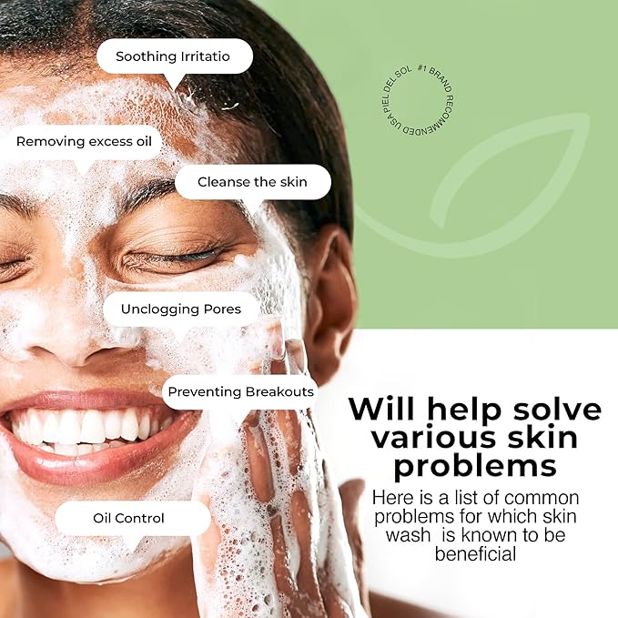 Acne Foaming Wash Cleanser, Benzoyl Peroxide Acne Treatment for Face, Body, pH Balancing - Fragrance-Free Foam Face Wash Moisturizer with Licorice Root, Vitamin E, Antioxidants 250ml.