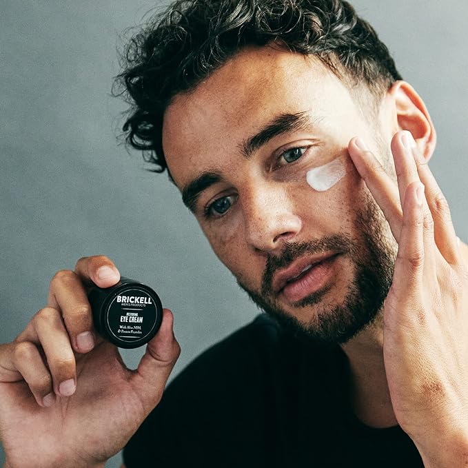 Brickell Men's Complete Defense Anti Aging Routine, Night Face Cream, Vitamin C Day and Night Serum, Facial Moisturizer w/SPF and Eye Cream, Natural and Organic, Unscented