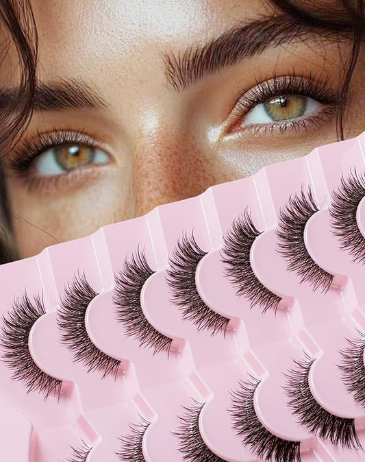 Frihappy Cat Eye Lashes Natural Mink Eyelashes Wispy Natural Look HA-50