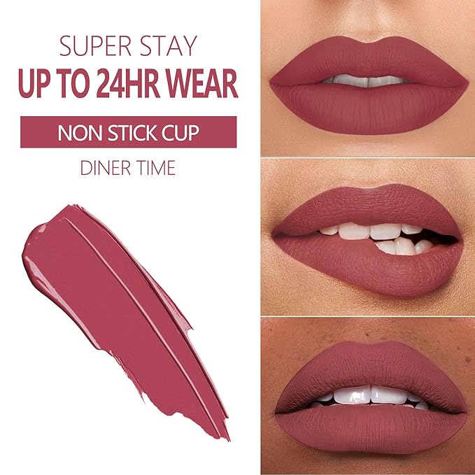MAKI YIKA Red Lipstick Set for Women Color Stay Long Lasting Lipsticks Nude Red Pink Lipstick Transferproof Cruelty-Free Lip Color |Nude/DarkRed/HotPink