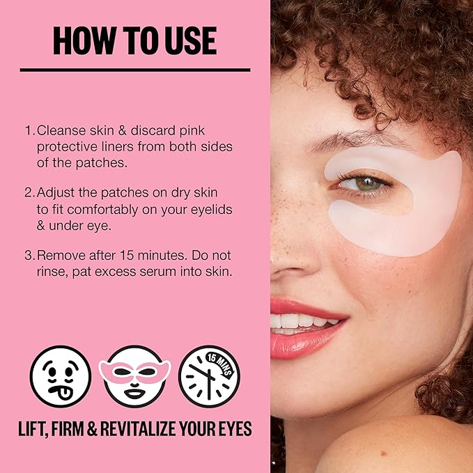 PEACE OUT Retinol Eye Lift Patches to Lift, Firm and Revitalize Tired Eyes, 360° Coverage Targets Fine Lines & Wrinkles, 5 Count