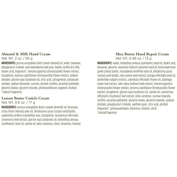 Burt's Bees Back to School Gift Ideas - Hand Repair Set, 3 Hand Creams plus Gloves - Almond Milk, Lemon Butter Cuticle Cream, Shea Butter Repair