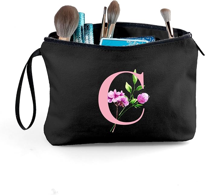 Happy Birthday Friendship Womens Bridesmaid Coolest Gifts for Sister Teacher Coworkers Personalized Travel Makeup Cosmetic Bag with Mirror Valentines Mothers Day Christmas Graduation C