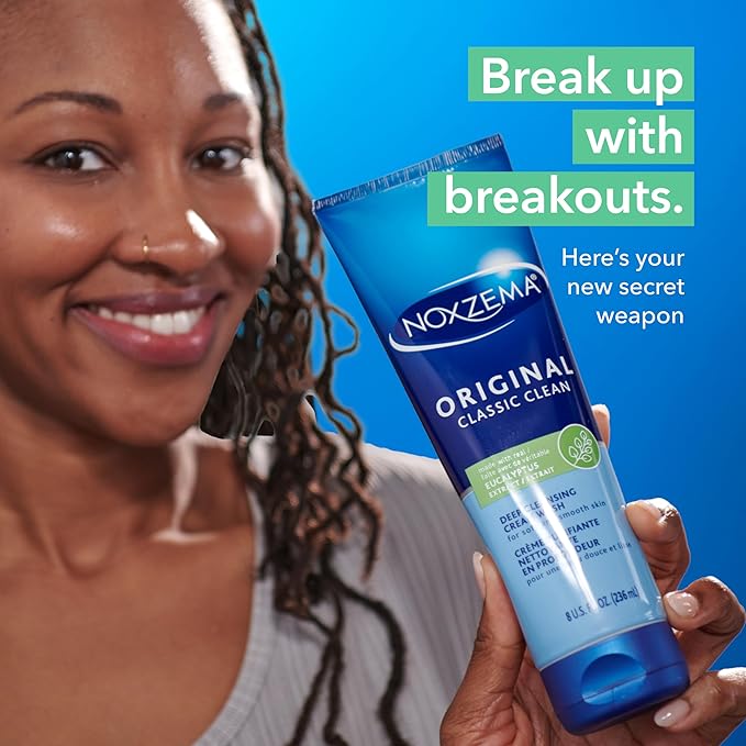 Noxzema Ultimate Clear Daily Deep Pore Oil-Free Cleanser for Soft, Smooth Skin Daily Face Wash for Women and Men, Facial Cleanser for Acne Prone Skin, 6 Oz Ea (Pack of 6)