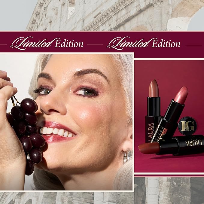 LAURA GELLER NEW YORK Modern Classic Metallic Lipstick Trio - Safari Blaze, Whimsical Wine, Nifty Netural - Metallic Finish