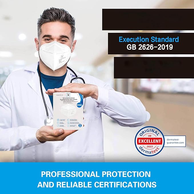 KN95 Face Masks 15 Pack, White KN95 for Adults, Protective Dust Masks with 95% Filter Performance, Comfortable Disposable Face Mask, Respirator Mask GB2626-2019 Standard