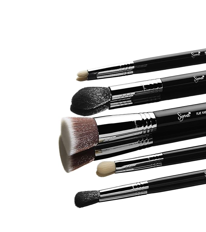 SIGMA Beauty Most Wanted Makeup Brush Set – Set of 5 Favorite Makeup Brushes for Foundation, Highlighter, Eyeshadow, Pencil Liner, and Blending (5 pcs)
