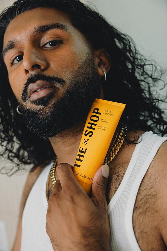 The Shop by LeBron James Men's Hydrating Face Lotion, Lightweight Daily Moisturizer for All Skin Types, Soothes Post-Shave Irritation, Protects Barrier, Non-Greasy Formula, Eucalyptus Scent, 3.4 Fl Oz