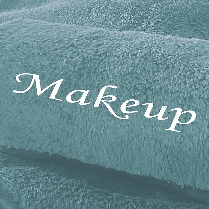 Cosy Family 10 Pack Makeup Remover Wash Cloths - Soft Microfiber Fingertip Facial Cleansing Cloths for Hand and Make Up, 12 x 12 in, Teal