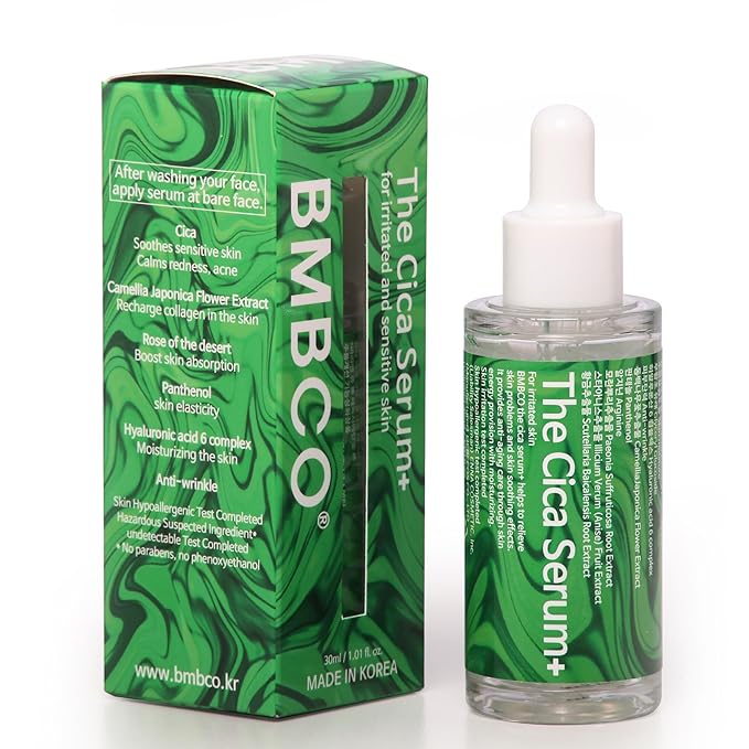 BMBCO The Cica Serum – Calming & Balancing Ampoule for Sensitive Skin | Vegan Korean Skincare with Tiger Grass – 30ml / 1.01 fl oz