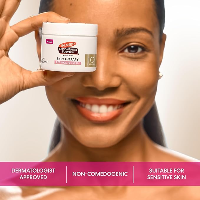 Palmer's Cocoa Butter Formula Face Cream, Skin Therapy Retinol-10 Moisturizer, 2.7 Oz, Vitamin E & Hyaluronic Acid, Helps Reduce Fine Lines & Uneven Skin Tone, 48Hr Moisture, Dermatologist Approved