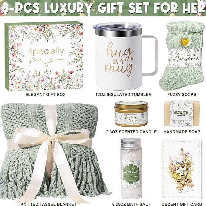 Self Care Gifts for Women Get Well Soon Gifts, Birthday Gifts for Women Care Package, Sympathy Gift Baskets Spa Gifts Thinking of You Inspirational Mothers Day Gifts for Mom Her Wife Friend Grandma