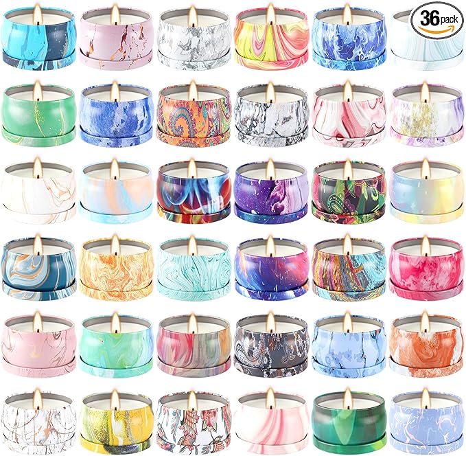 36 Packs Scented Candles Gift Set, Fragrances Candle for Women, 2.5 OZ Portable Jar Candle for for Spa, Yoga, Bath, Aromatherapy, Stress Relief.