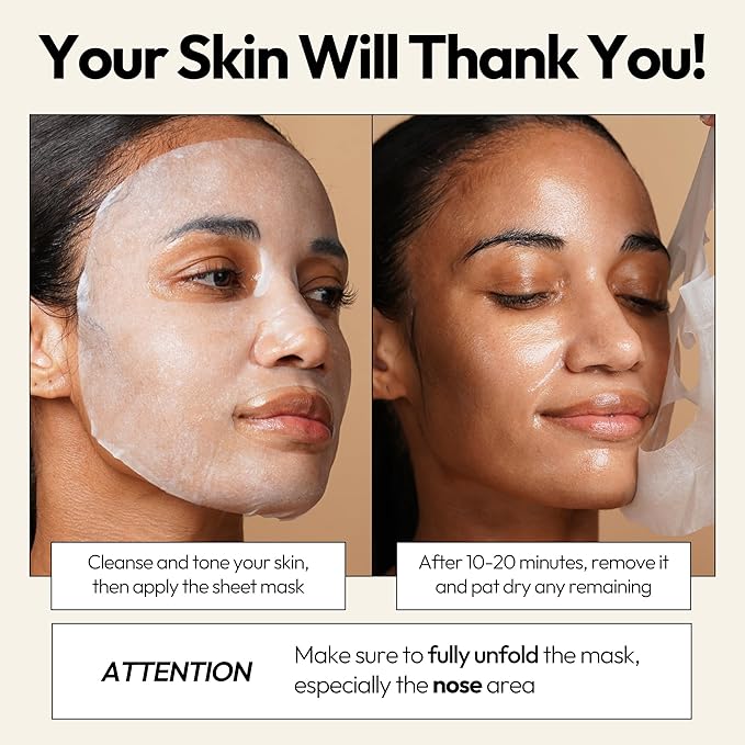 LAPCOS Skin Barrier Repair Sheet Mask Variety Pack – Escargot, Cica, Ceramide, Honey 4 Types of Face Mask Set – Daily Korean Skin Care w/Snail Mucin, Centella Asiatica & Niacinamide (12 ea)