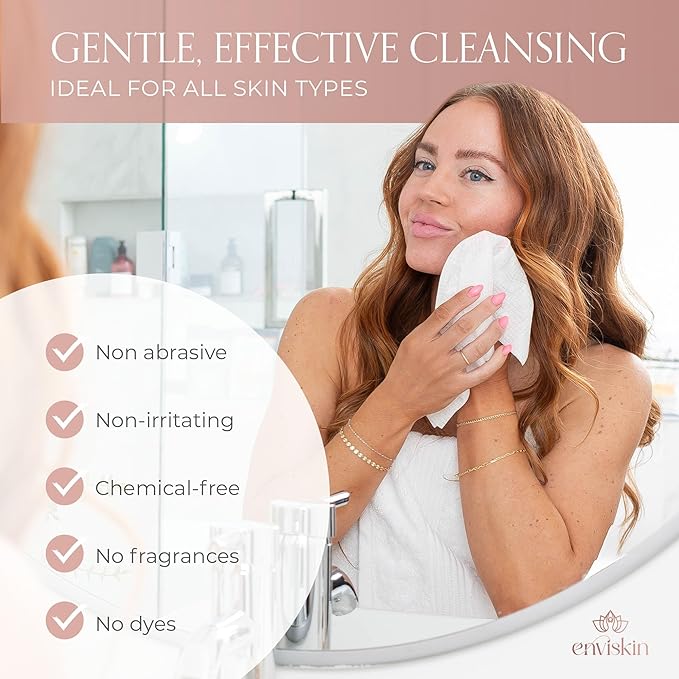 50 Disposable Face Towels Plant-Based Makeup Remover Wipes for Sensitive Skin - XL Ultra Soft Single-Use Dry Facial Towellettes for Daily Skincare Routine, Extra Large Clean Washing Cloths (10"x12")