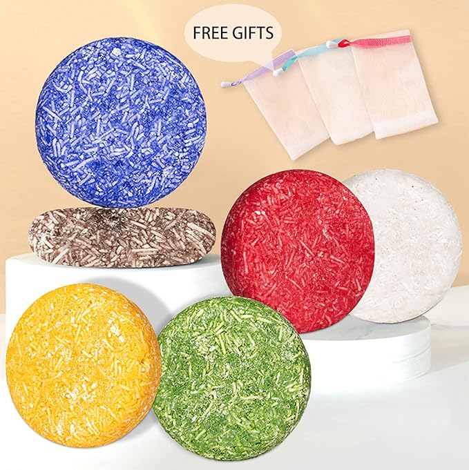 8 Pack Shampoo Bar Gift Set,Natural Soap, Solid Dry Damaged Hair With Plant Essence Oil Helps Stop Loss and Promotes Healthy Growth, Travel Size Bulk Set