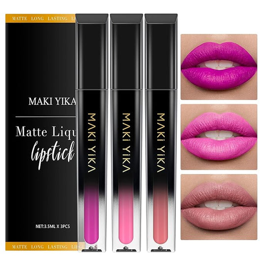 MAKI YIKA Pink Lipstick Set for Women Color Stay Long Lasting Lipsticks Hot Pink Nude Lipsticks Transferproof Cruelty-Free Lip Color