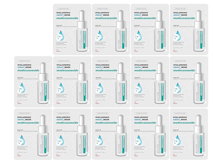Hyaluronic Aqua Plus Essence Full Face Facial Sheet Mask 14 Sheets - 2 WEEKS SET (MADECASSOSIDE - 14 pack)
