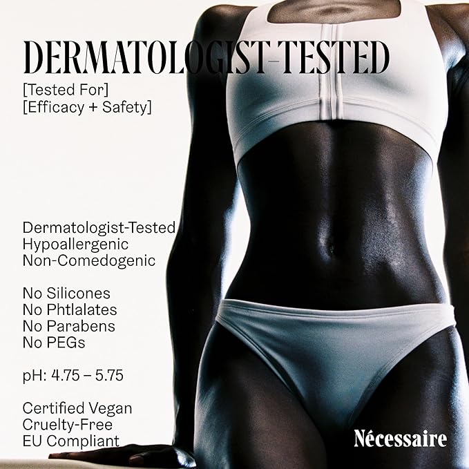 Nécessaire The Body Lotion with Pump. Eucalpytus. Multi-Peptide Firming Lotion to Moisturize, Firm, Strengthen. 2.5% Niacinamide, Vitamin C/E + Omega 6/9. 450ml / 15.2 fl oz