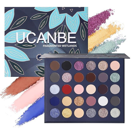 UCANBE 30 Color Eyeshadow Makeup Palette – Dark, Earthy & Bold Tones Eye Shadow with Matte Glitter Metallic Finishes– Highly Pigmented, Long-Lasting Make Up Pallet for Smoky, Glam, and Everyday Looks