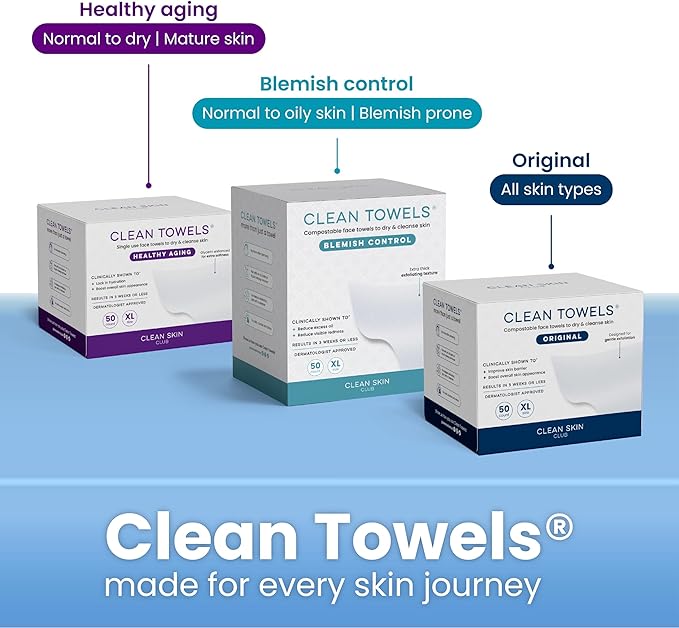 CLEAN SKIN CLUB Cement Box for 50 Disposable Clean Towels XL (Towels NOT Included), Concrete Container for Face Towelettes Bathroom Counter Storage, Cleansing Facial Dry Wipes - Matte Onyx