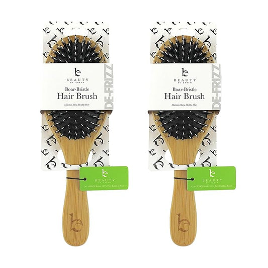 Boar Bristle Hair Brush - Smoothes & Detangles All Hair Types, Hairbrush for Women, Men & Kids, Brush for Thick Hair, Distributes Oils for Natural Shine & Stimulates Scalp