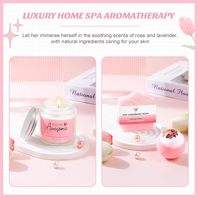 Gift Baskets for Women, Unique Birthday Gifts for Women, Thinking of You Inspirational Gift Set Box, Get Well Soon Gift Basket Sending Hug, Christmas Gifts for Teen Girl Her Wife Best Friend Sister