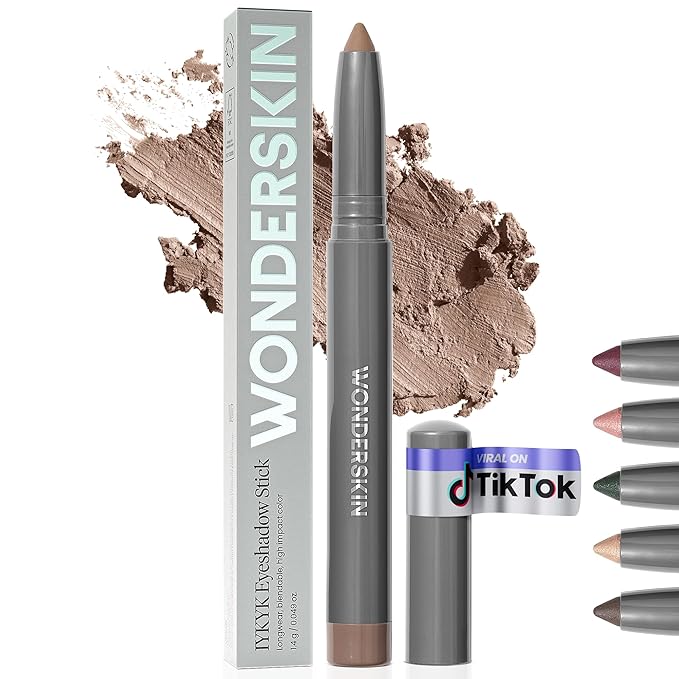 Wonderskin IYKYK Eyeshadow Stick - Longwear Eye Shadow Sticks, Budge-Proof and Waterproof Matte Eyeshadow Stick with Built-in Sharpener (Mink)