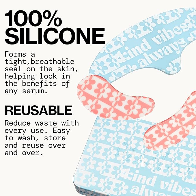 Pacifica Reusable Mask Set – Silicone Undereye & Brow Mask Set for Forehead & Under Eye, Anti-Wrinkle, Firming, Pair with Serum, Vegan & Cruelty-Free, 3 Pieces