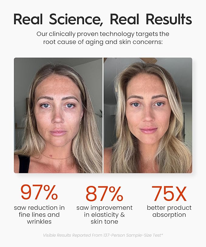 REVO Genie | 3-in-1 Face & Neck Beauty Massager with Heat, 3 Light Therapies, Smart Vibration | Powerful Red Light, Blue Light, and Green Light Therapy for Wrinkles, Hyperpigmentation, Acne & More