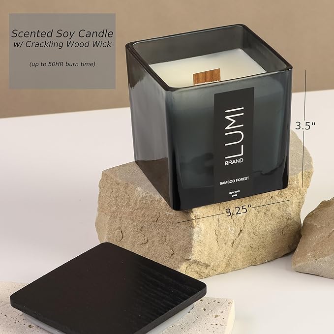 Luxury Aroma Gift Set | Bamboo Forest | Reed Diffuser (200ml), Wood Wick Soy Candle (200g), Room Spray (50ml) | Includes Dried Flowers & 8 Reeds | Home Fragrance Gift for Women, Men & Home Decor