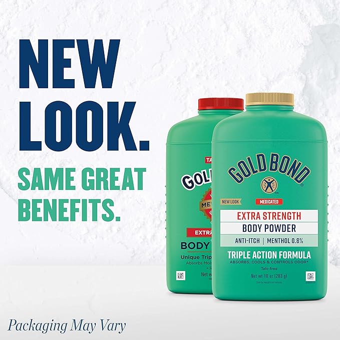 Gold Bond Men's Essentials Talc-Free Body Powder 10 oz Refresh 360 Scent & Medicated Talc-Free Extra Strength Body Powder 10 oz Cooling Itch Relief