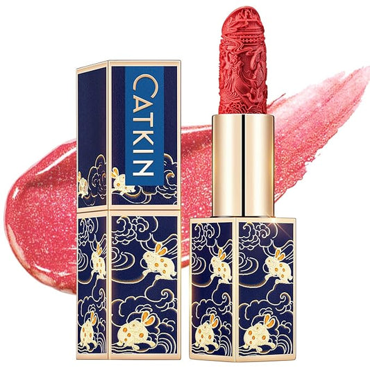 Catkin Moist Lipstick Hydrating High Impact Color Infused with Vitamin E and Avocado Oil Smooth Soft Texture Long Lasting Pink Glow Shimmer Finish 133