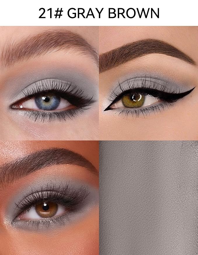 Erinde Waterproof Cream Eyeshadow Stick, Matte Nude Eye Shadow Sticks, Longwear Blendable High Pigmented, Neutral Eye Shadow Sticks Matte for Older Eyes, Smokey Eyeshadow Pencil Crayon, 21 Gray Brown