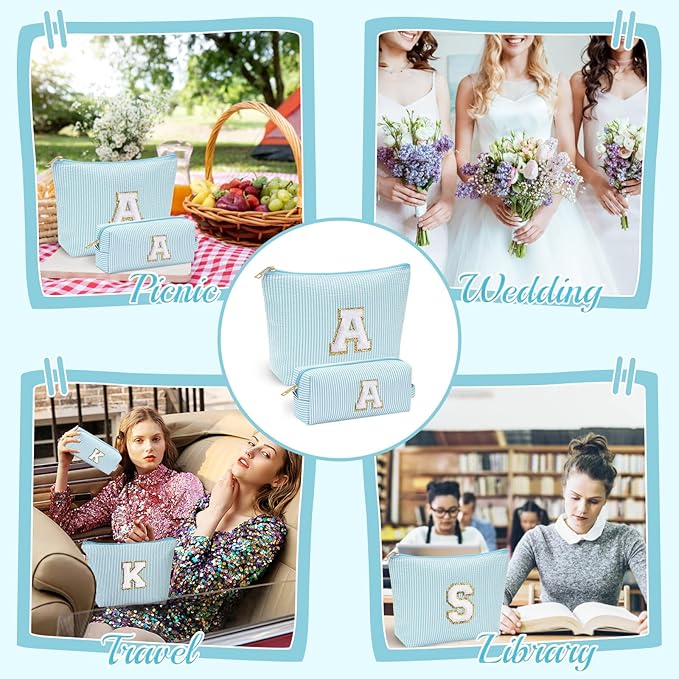 YOOLIFE Personalized Mothers & Graduation Gifts - Initial Cute Monogram Makeup Bags