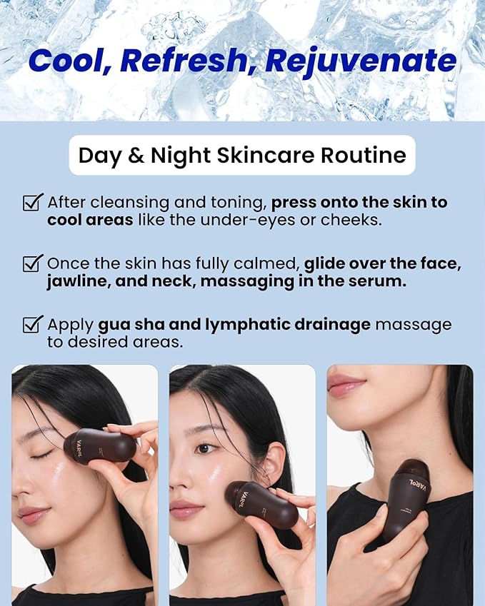 Ice Roll Serum | Cooling & Hydrating Roll-On Serum for Face, Puffy Eyes, Bakuchiol & Collagen for Firming & Wrinkles, Facial Roller for Depuffing, Under Eye Bag Treatment | Korean Skin Care