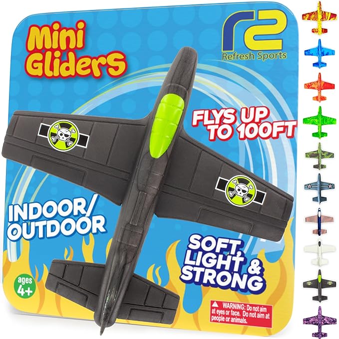 Toy Airplane For Kids - Boo Basket Stuffers for Kids - Durable EVA Foam Plane - Air plane Toy Stocking Stuffers - Small Gifts For Boys & Girls 2025 Foam Glider Plane - Fun Kid Glider Airplanes Toys