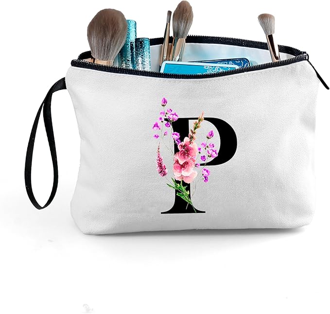 Happy Birthday Friendship Womens Bridesmaid Coolest Gifts for Sister Teacher Coworkers Personalized Travel Makeup Cosmetic Bag with Mirror Valentines Mothers Day Christmas Graduation P