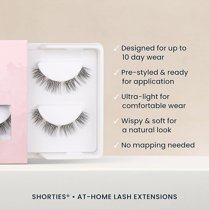 FlutterHabit The Shorties Lashes, 2 Sets of Eyelashes, DIY Natural Lash Extensions, Up to 10 Day Lash Wear, Salon Quality Cluster Eyelashes for a Natural Look, No Glue Included
