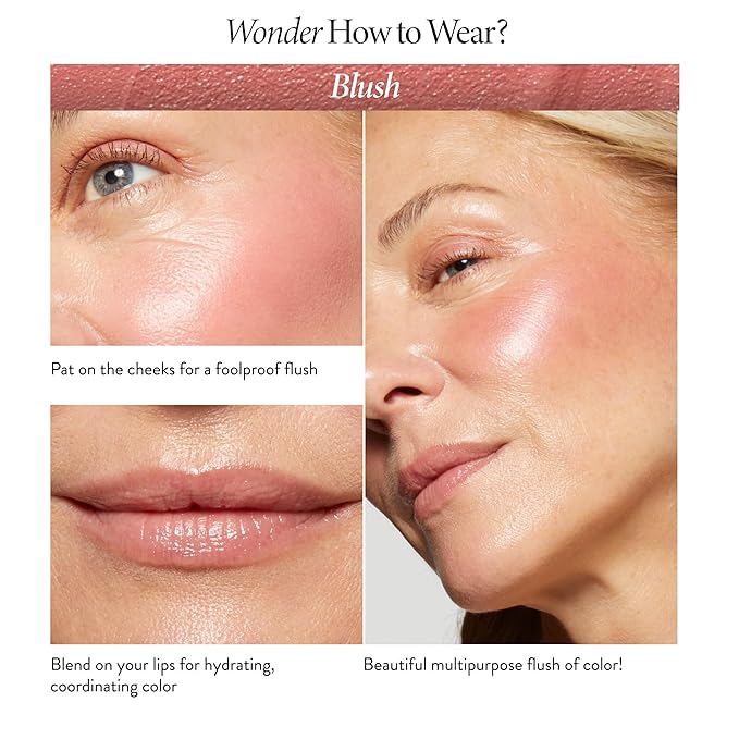 LAURA GELLER NEW YORK The Wonder Balm Complexion Enhancer - Hydrating Weightless Subtle Hint of Color + Glow for Mature Skin - Vegan Squalane - Apply to Cheeks & Lips (03 Rosy Refresh)