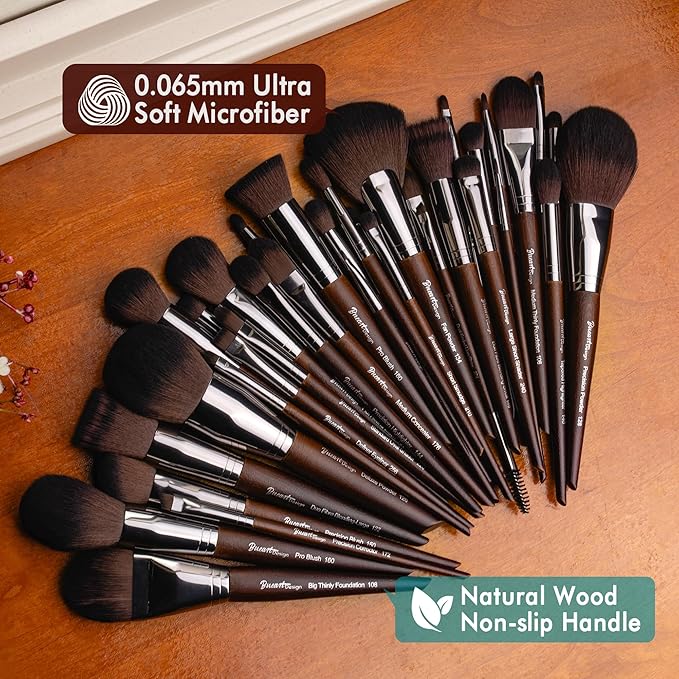 Bueart Design 38Pcs Professional Makeup Brushes Set With Extra Large Holder,Premium Soft Synthetic Brush For Foundation Blush Powder Contour Concealer Blending Bronzer Eyeshadow