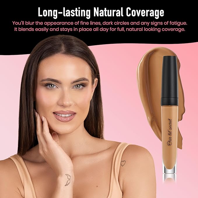 Frankie Rose Cosmetics Our Lil’ Secret Concealer - Full, Long Lasting Coverage for Dark Circles and Fine Lines - Easy to Blend - Soft, Smooth Complexion- Java