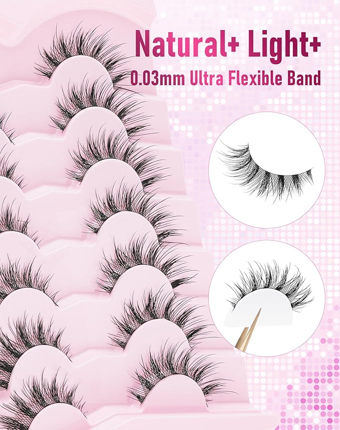 Frihappy Manga Lashes Japanese Anime Lashes Spiky Wispy False Eyelashes Strip Doll Lashes HPM-3