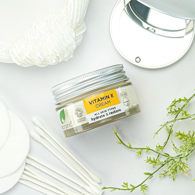 Dr. Organic Vitamin E Moisturising and Restoring Cream | Deeply Hydrates, Restores Skin’s Natural Balance, Natural, Certified Organic, Paraben & SLS-Free, 50 mL / 1.7 fl oz