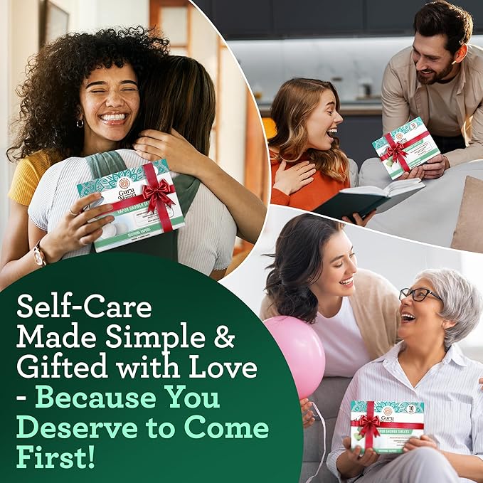 GuruNanda Eucalyptus Vapor Shower Tablets, Clean-Dissolving Aromatherapy Shower Steamers with Eucalyptus & Menthol, Promotes Relaxation, Ideal for Gifting, 30 Count