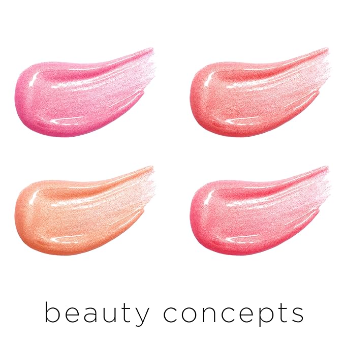 Nicole Miller New York Beauty Concept 15-Piece Lip Gloss Set - Luminous Shades Lip Gloss Set - Beauty in Clear Bottles, 0.07 Fl oz Each